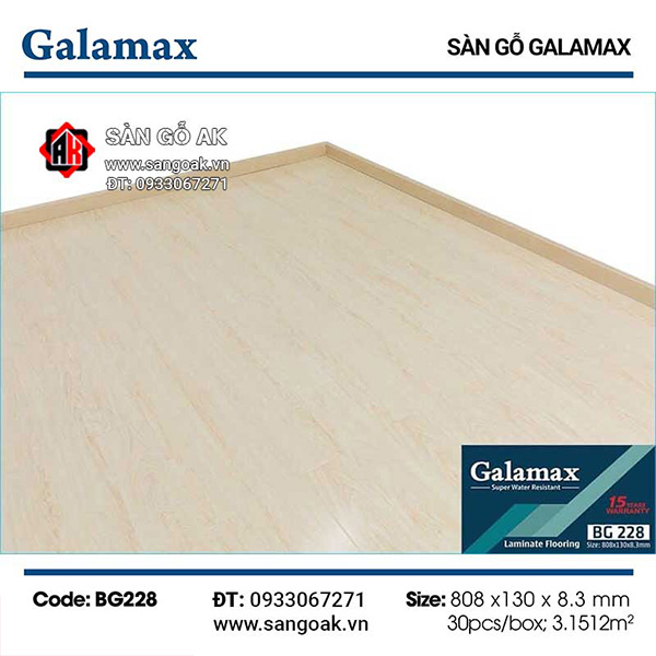 Sàn Gỗ Công Nghiệp TQ Galamax 8.3mm BG228